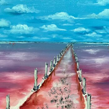 Pintura titulada "Salt lake Sivash" por Oksana Kuzmina (Soult), Obra de arte original, Oleo