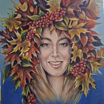 Картина под названием "Осень" - Оксана Литовкина, Подлинное произведение искусства, Масло