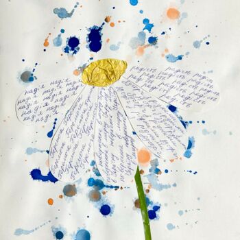 Colagens intitulada "daisy of hope" por Oksana Oleksiiva, Obras de arte originais, Colagens