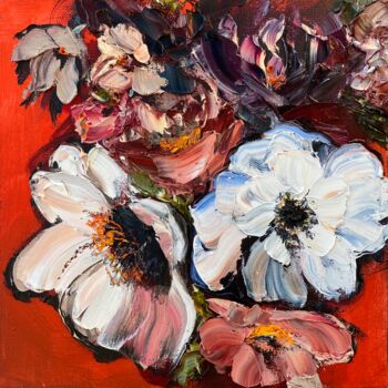 Painting titled "Floral inspiration…" by Oksana Petrova, Original Artwork, Oil