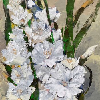 Картина под названием "WHITE TENDERNESS -…" - Oksana Petrova, Подлинное произведение искусства, Масло