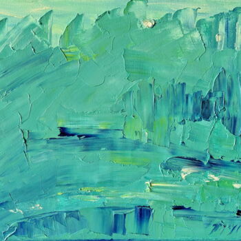 Pittura intitolato "Jade Abstraction" da Oksana Pidgurs Ka, Opera d'arte originale, Olio Montato su Telaio per barella in le…