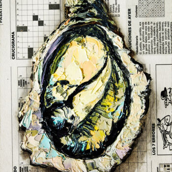 Картина под названием "Oyster Still Life:…" - Oksana Shevchenko, Подлинное произведение искусства, Масло