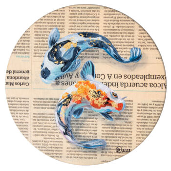 Malerei mit dem Titel "Miniature Newspaper…" von Oksana Shevchenko, Original-Kunstwerk, Öl