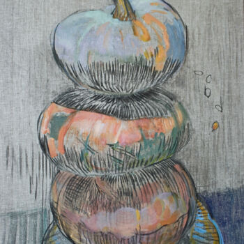 Pittura intitolato "Pumpkins" da Oksana Tytenko, Opera d'arte originale, Acrilico