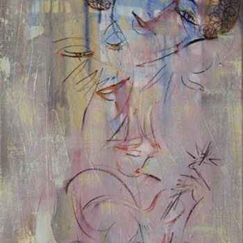 Картина под названием "Melody of a sunset" - Oksana Veber, Подлинное произведение искусства, Масло Установлен на Деревянная…