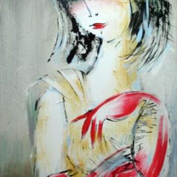 Ζωγραφική με τίτλο "Evening dress 1" από Oksana Veber, Αυθεντικά έργα τέχνης, Λάδι
