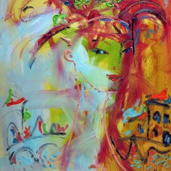 Painting titled "Fantasy" by Oksana Veber, Original Artwork, Oil