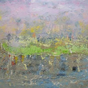 Malarstwo zatytułowany „Morning on the Sea” autorstwa Oksana Veber, Oryginalna praca, Olej Zamontowany na Drewniana rama nos…