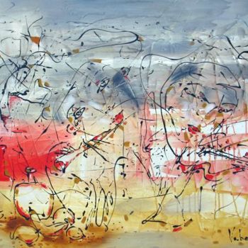 Peinture intitulée "Spring duet" par Oksana Veber, Œuvre d'art originale, Huile Monté sur Châssis en bois
