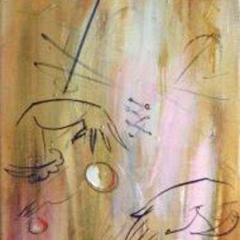 Painting titled "Balls play" by Oksana Veber, Original Artwork, Oil Mounted on Wood Stretcher frame