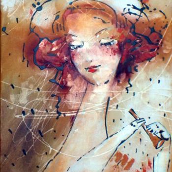 Картина под названием "Lyric" - Oksana Veber, Подлинное произведение искусства, Масло Установлен на Деревянная рама для носи…