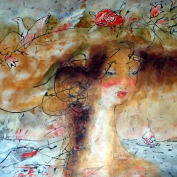 Peinture intitulée "Faraway" par Oksana Veber, Œuvre d'art originale, Huile Monté sur Châssis en bois