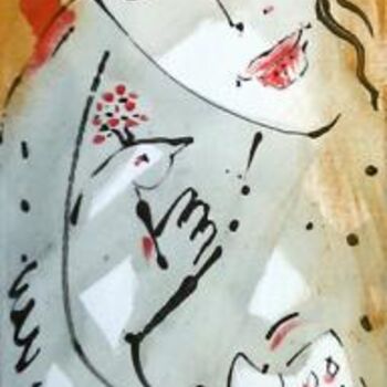 绘画 标题为“Chanson” 由Oksana Veber, 原创艺术品, 油 安装在木质担架架上