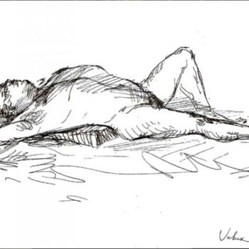 Tekening getiteld "Live model drawing" door Oksana Veber, Origineel Kunstwerk, Anders