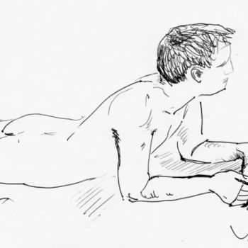 Drawing titled "Drawing, live model" by Oksana Veber, Original Artwork, Other