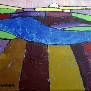 Painting titled "Fields" by Oksana Veber, Original Artwork, Oil