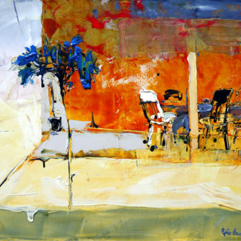 Pintura titulada "Meeting place" por Oksana Veber, Obra de arte original, Oleo Montado en Bastidor de camilla de madera