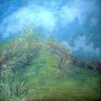 Pintura intitulada "The hills" por Oksana Veber, Obras de arte originais, Óleo