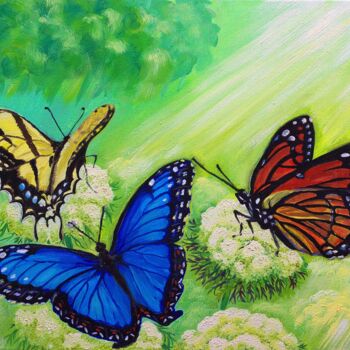 Картина под названием ""Три цвета"" - Оксана Верстюк, Подлинное произведение искусства, Масло