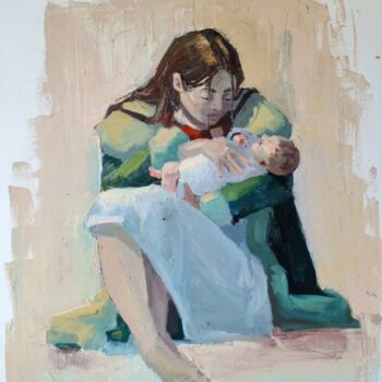Pintura titulada "Mama" por Oksana Zavadovska, Obra de arte original, Oleo Montado en Bastidor de camilla de madera