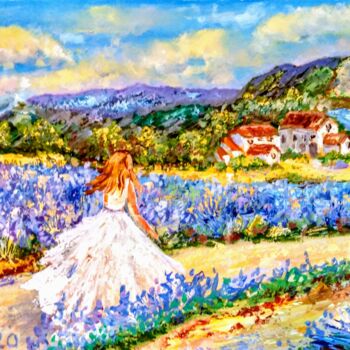 Картина под названием "In the fields of Pr…" - Oksana Zolotova, Подлинное произведение искусства, Масло