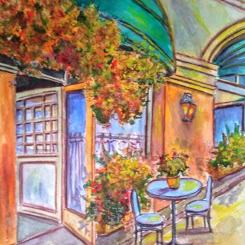 Painting titled "Autumn in Paris" by Oksana Zolotova, Original Artwork, Watercolor