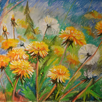 Картина под названием "Bright painting wit…" - Оксана Притула, Подлинное произведение искусства, Акрил
