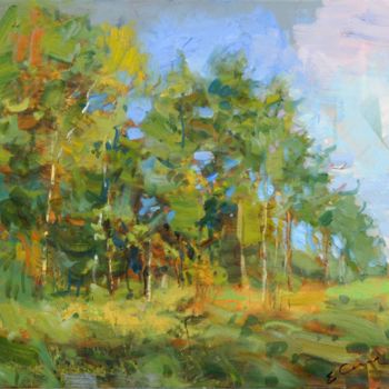 Картина под названием "Mushroom grove" - Eugene Segal, Подлинное произведение искусства, Масло