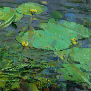 Pintura titulada ""River herbs"" por Eugene Segal, Obra de arte original, Oleo Montado en Bastidor de camilla de madera