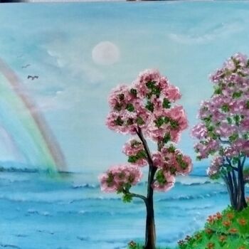 Картина под названием "Весна пришла" - Ольга Черникина (Чон), Подлинное произведение искусства, Масло