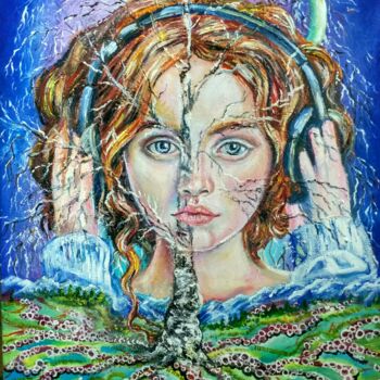 Картина под названием "Звуки земли" - Ольга Денисюк, Подлинное произведение искусства, Масло