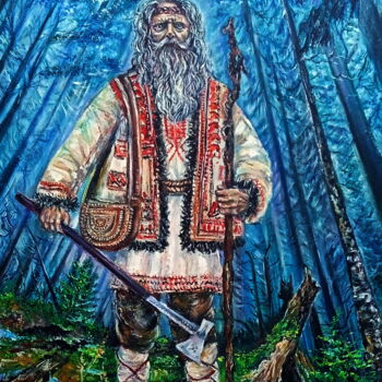 Painting titled "Zakhar Berkut" by Olga Denisiuk, Original Artwork, Oil