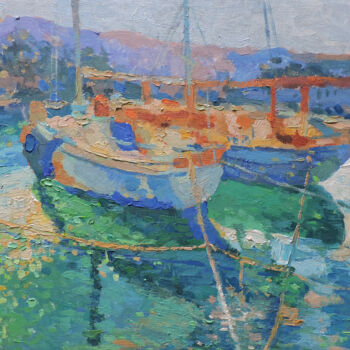 Картина под названием ""Лодки"" - Oльга Гордиенок, Подлинное произведение искусства, Масло