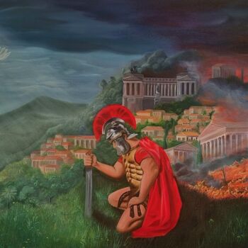Картина под названием "Gladiator" - Ольга Остромецкая, Подлинное произведение искусства, Масло