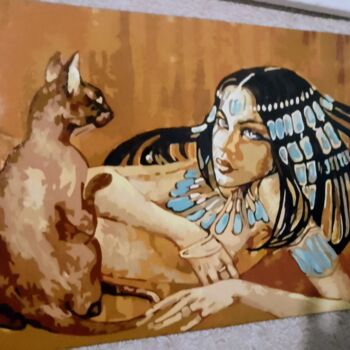 Schilderij getiteld "Египетская красавиц…" door Ol Ga Podmogil Naa, Origineel Kunstwerk, Acryl