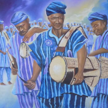 Peinture intitulée "drummer-2.jpg" par Olaoluwa Smith, Œuvre d'art originale, Huile