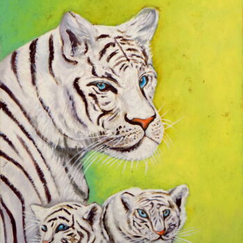 Painting titled "Tiger" by Olaoluwa Smith, Original Artwork, Oil