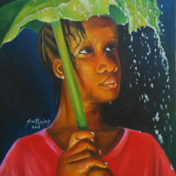 Painting titled "Rain Effect" by Olaoluwa Smith, Original Artwork, Oil