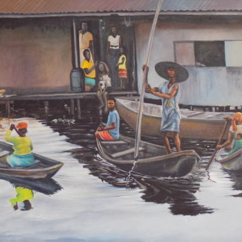 Peinture intitulée "ilaje.jpg" par Olaoluwa Smith, Œuvre d'art originale, Huile