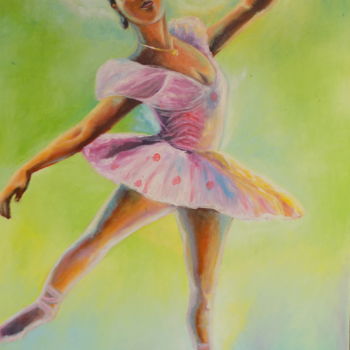 Pintura intitulada "Ballerina" por Olaoluwa Smith, Obras de arte originais, Óleo