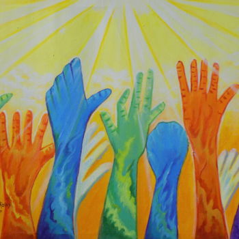 Peinture intitulée "healing-hands.jpg" par Olaoluwa Smith, Œuvre d'art originale, Acrylique
