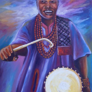 Картина под названием "Otun Onilu Alaafin…" - Olaoluwa Smith, Подлинное произведение искусства, Акрил