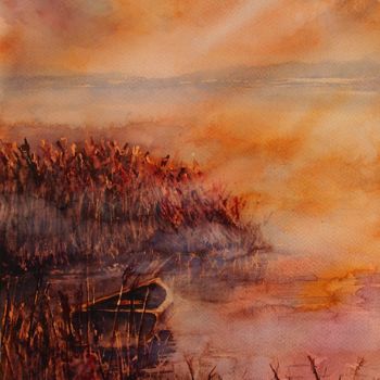 Pittura intitolato "Morning fog" da Aleksandra Stankevic-Diakun, Opera d'arte originale, Acquarello