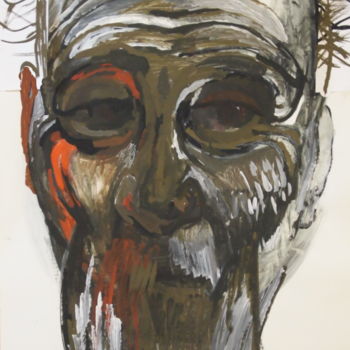 Peinture intitulée "Old man" par Olga Rocher, Œuvre d'art originale, Gouache