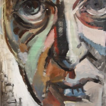 Painting titled "Homme en colère" by Olga Rocher, Original Artwork, Oil