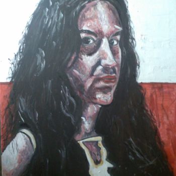 Schilderij getiteld "Portrait de Marie F…" door Oldrich Jaskula, Origineel Kunstwerk, Olie