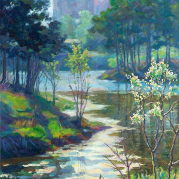 Painting titled "Morning" by Oleg Abzalov, Original Artwork, Oil