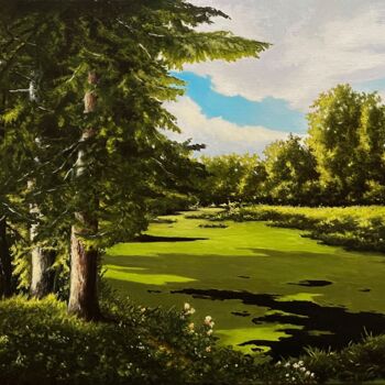 Painting titled "Old spruces" by Oleg Baulin, Original Artwork, Oil