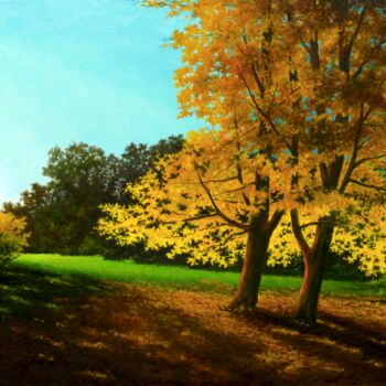 Картина под названием "Sunlight" - Oleg Baulin, Подлинное произведение искусства, Масло Установлен на Деревянная рама для но…